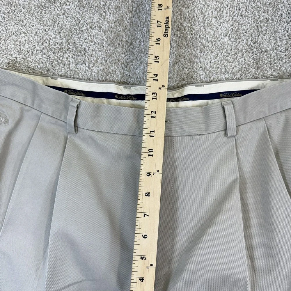 Brooks Brothers Elliot Advantage Chino Men 40x32 Khaki Beige Pleated Cuffed Pant